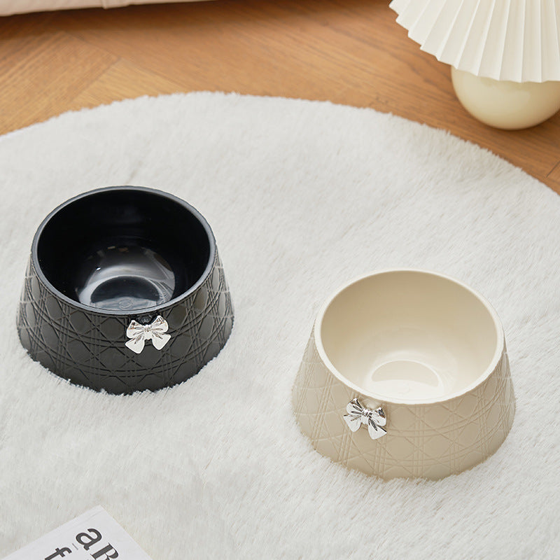 Pet Decorative Bowknot Food and Water Bowls for Pets