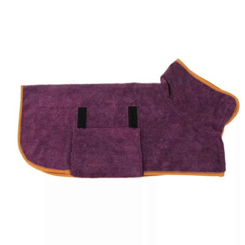 Pet Bathrobe Fast Drying Microfiber Absorbent Grooming Adjustable Towel Coat