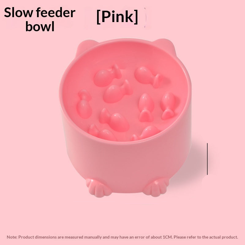 Minimalist Solid Color Slow Feeding Anti Choke Pet Bowl