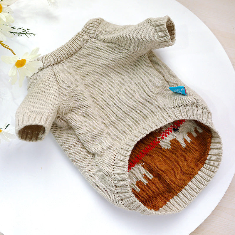Warm Festive Pet Christmas Sweater Soft Winter Holiday Clothing