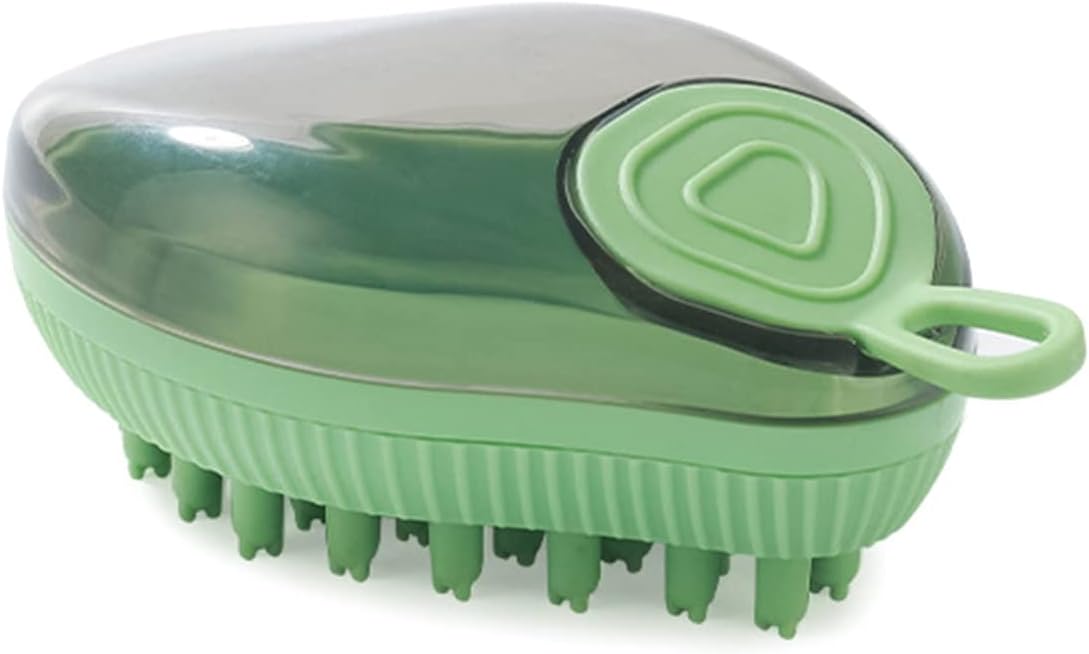 Silicone Pet Bath Brush With Soap Dispenser Massage Grooming Tool