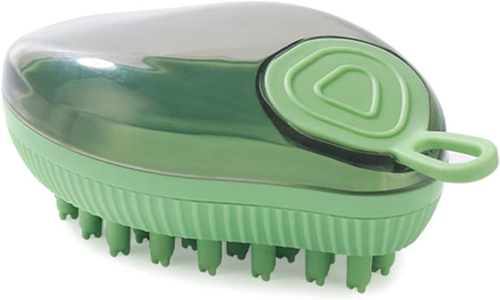 Silicone Pet Bath Brush With Soap Dispenser Massage Grooming Tool