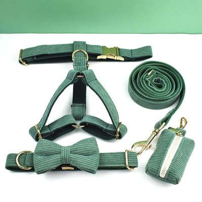 Pet Green Velvet Collar Leash Accessories