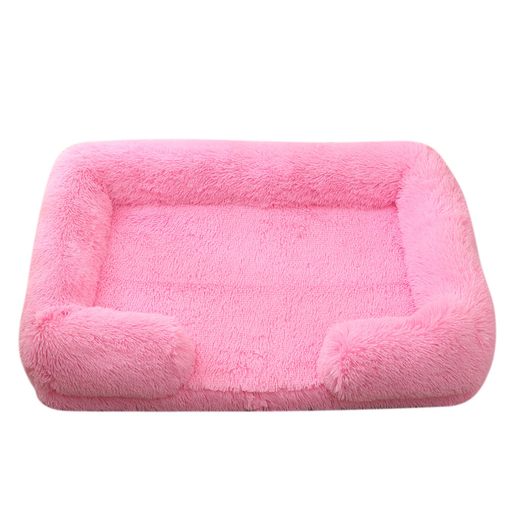 Plush Round Pet Bed Warm Comfortable Winter Sleeping Mat