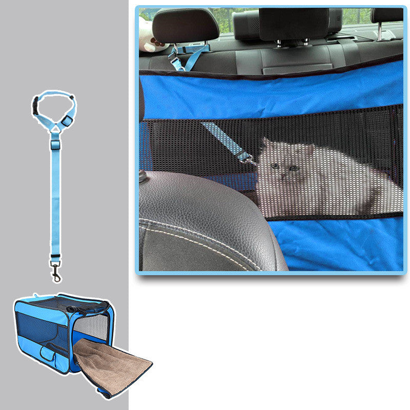 Portable Foldable Pet Carrier Bag With Safety Locking Zippers