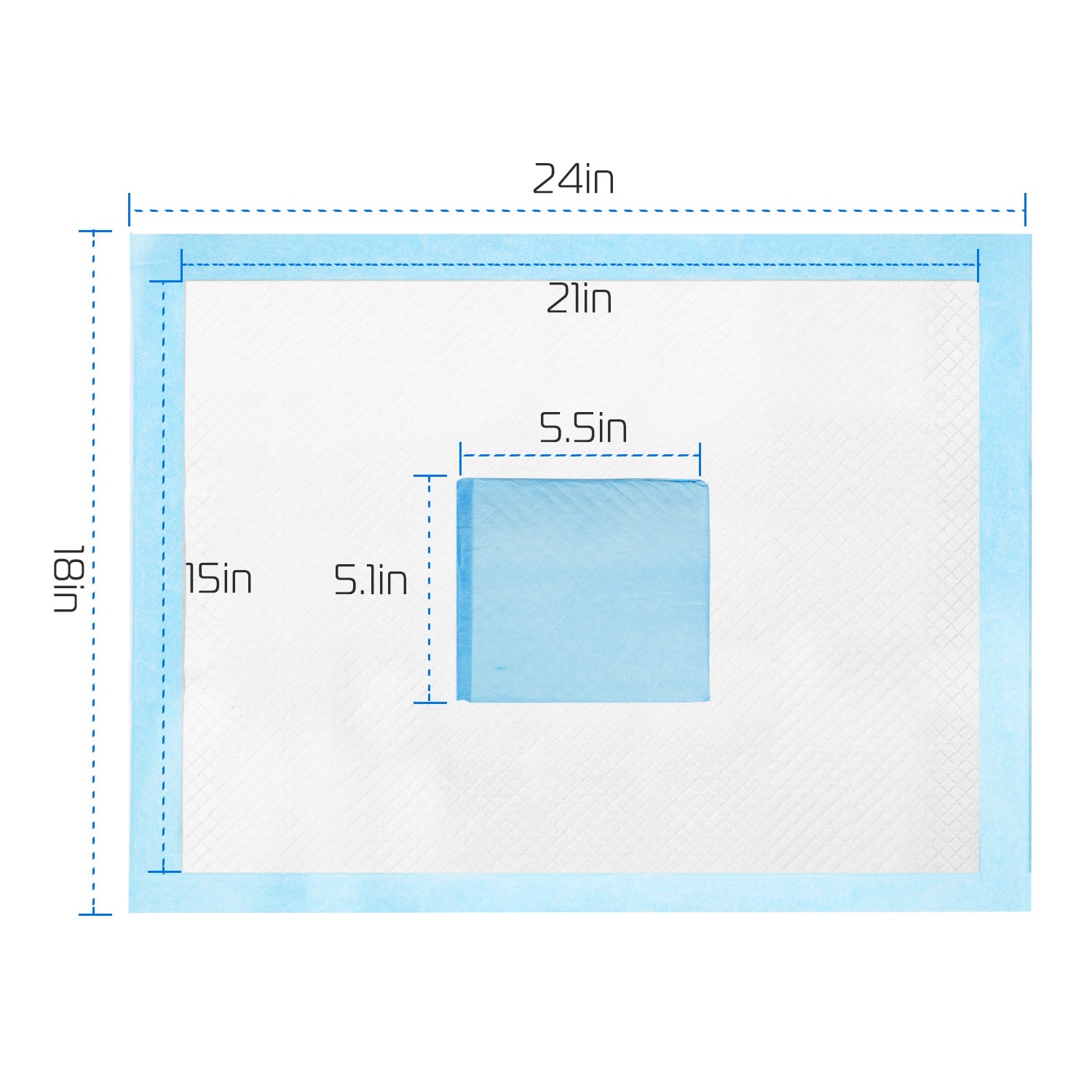 50 Piece Pet Training Pads For Potty Use Mats Absorbent 24x18 Inches