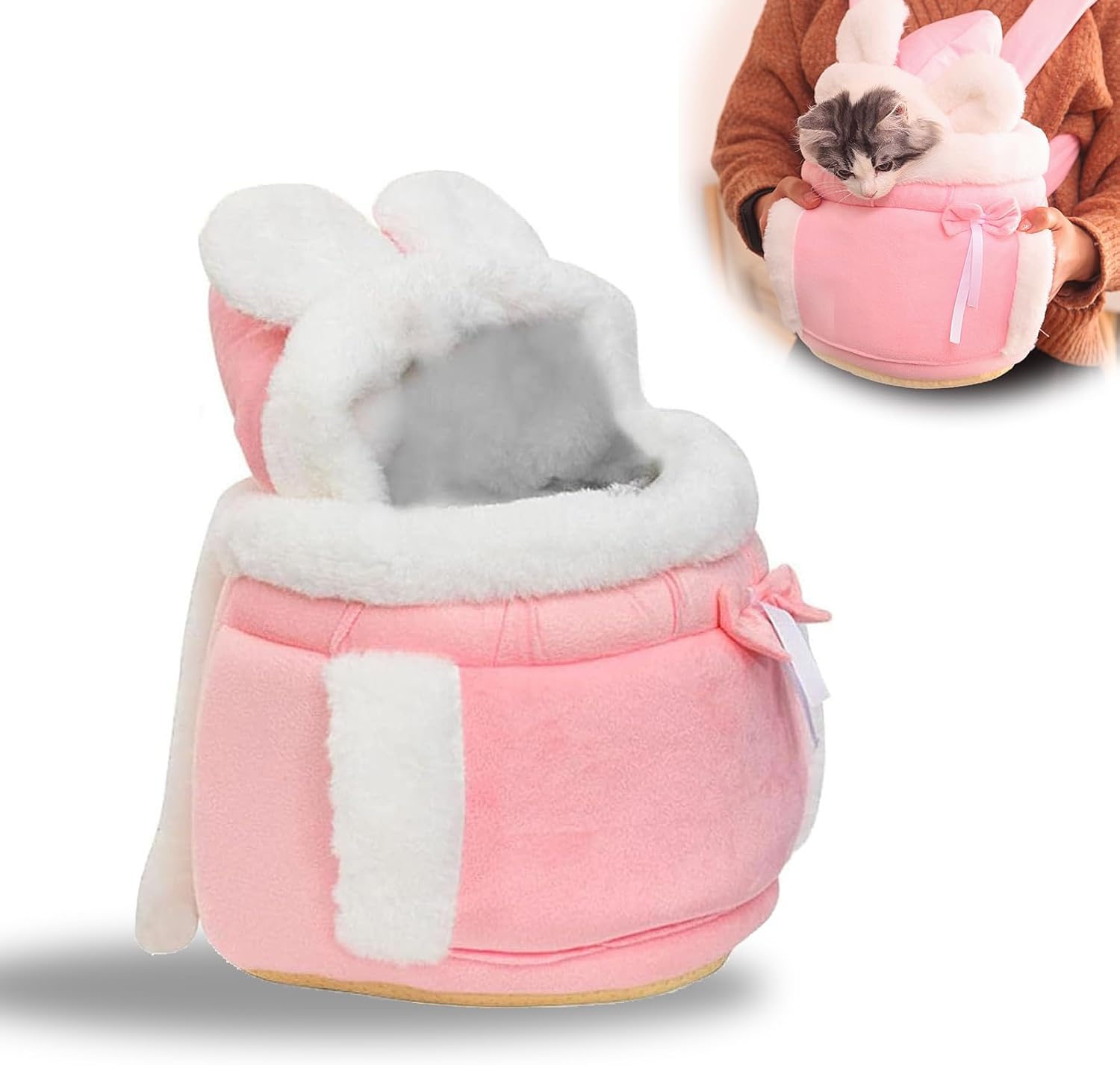 Pet Double Pocket Front Carrier Backpack Warm Travel Bag