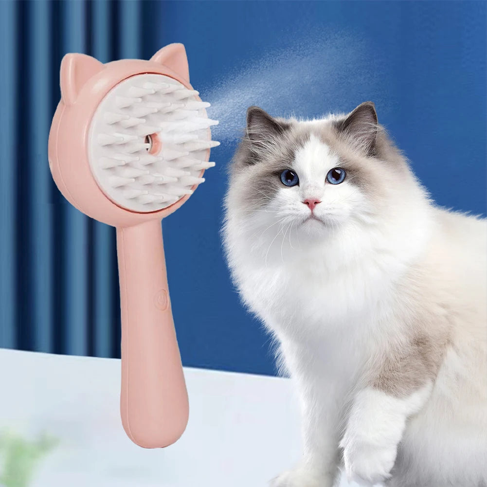 Multifunctional Rechargeable Self-Cleaning Grooming Brush for Pets