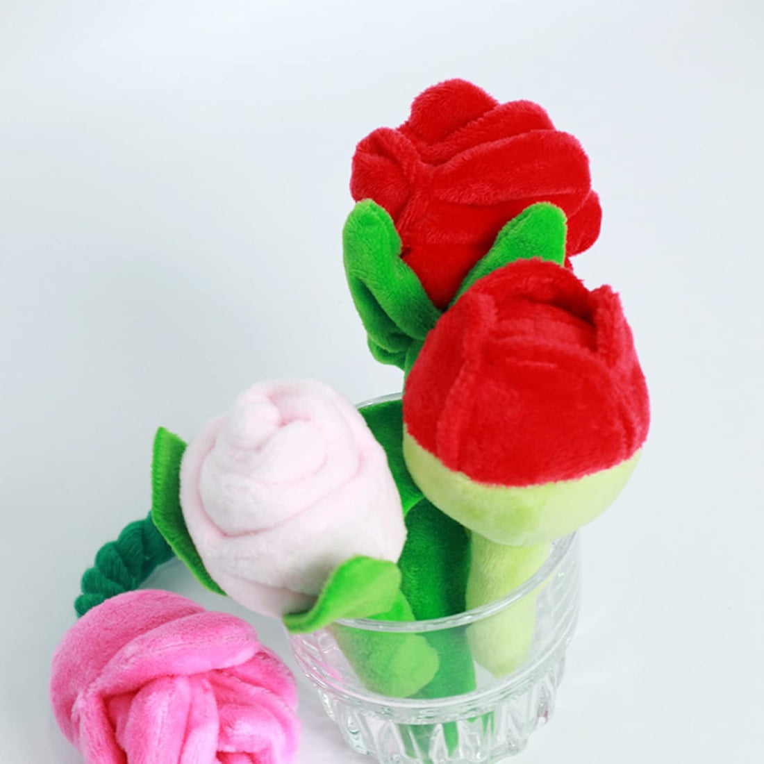 Chew Resistant Plush Rose Flower Soft Pet Toy