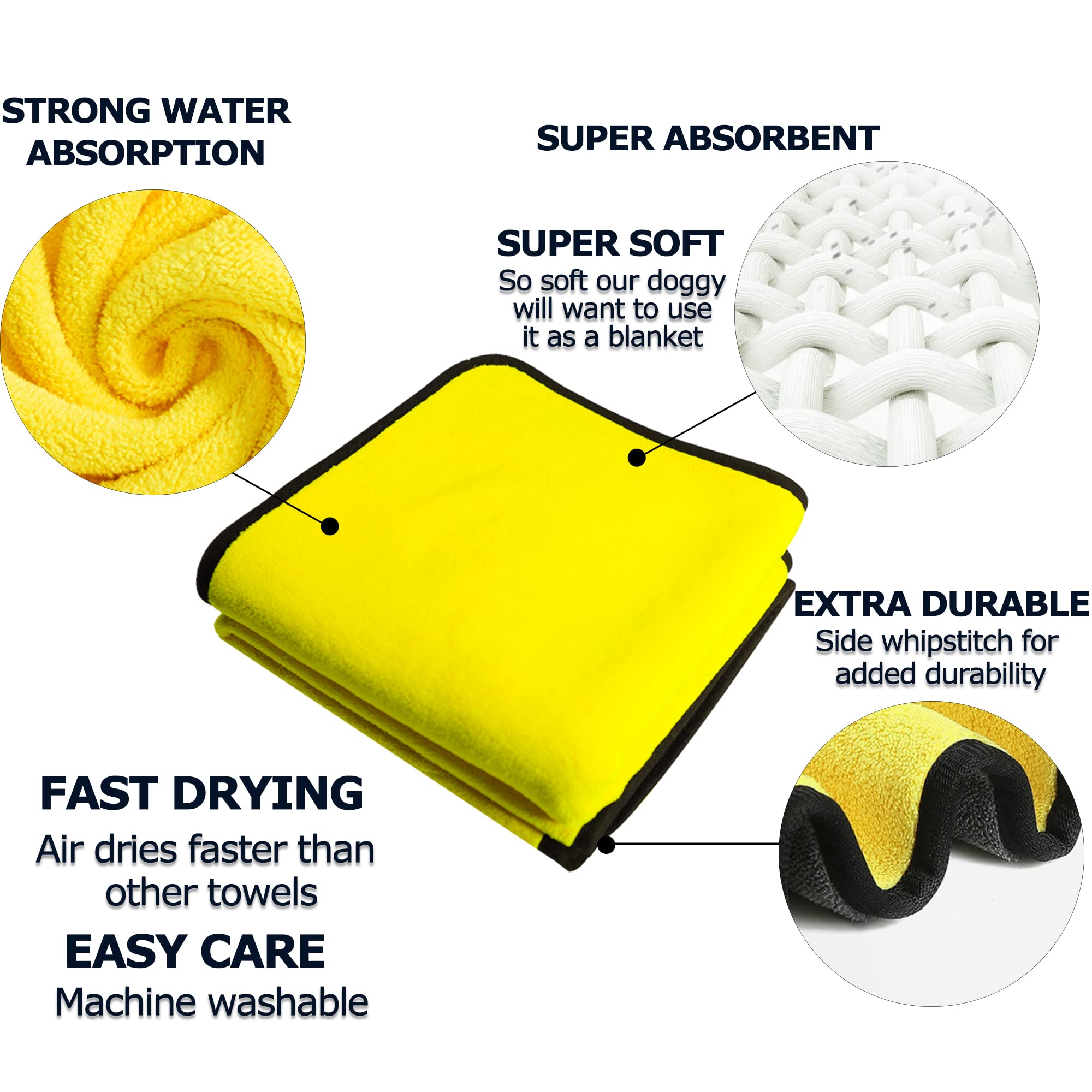 Quick Drying Microfiber Pet Towel Super Absorbent Soft Bath Cloth