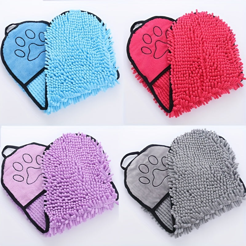 Absorbent Microfiber Pet Drying Towel With Hand Pockets For Pet Care
