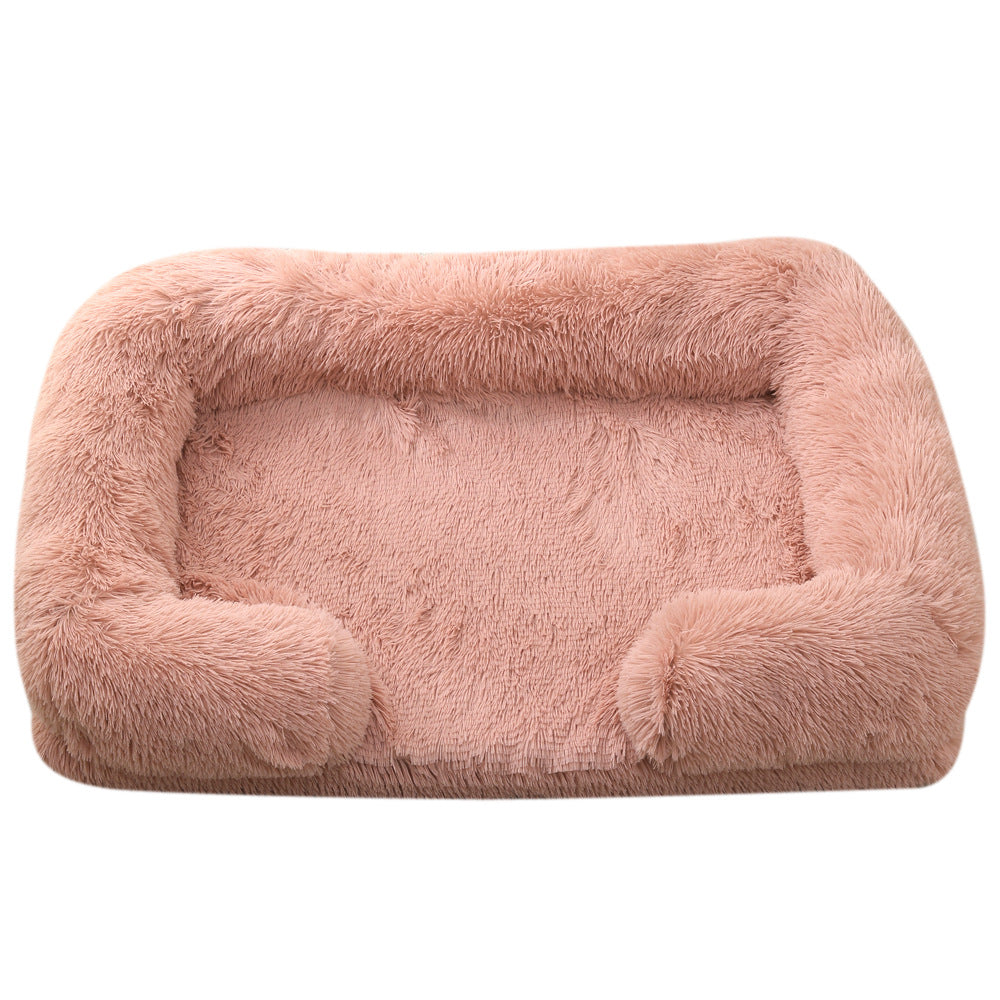 Plush Round Pet Bed Warm Comfortable Winter Sleeping Mat