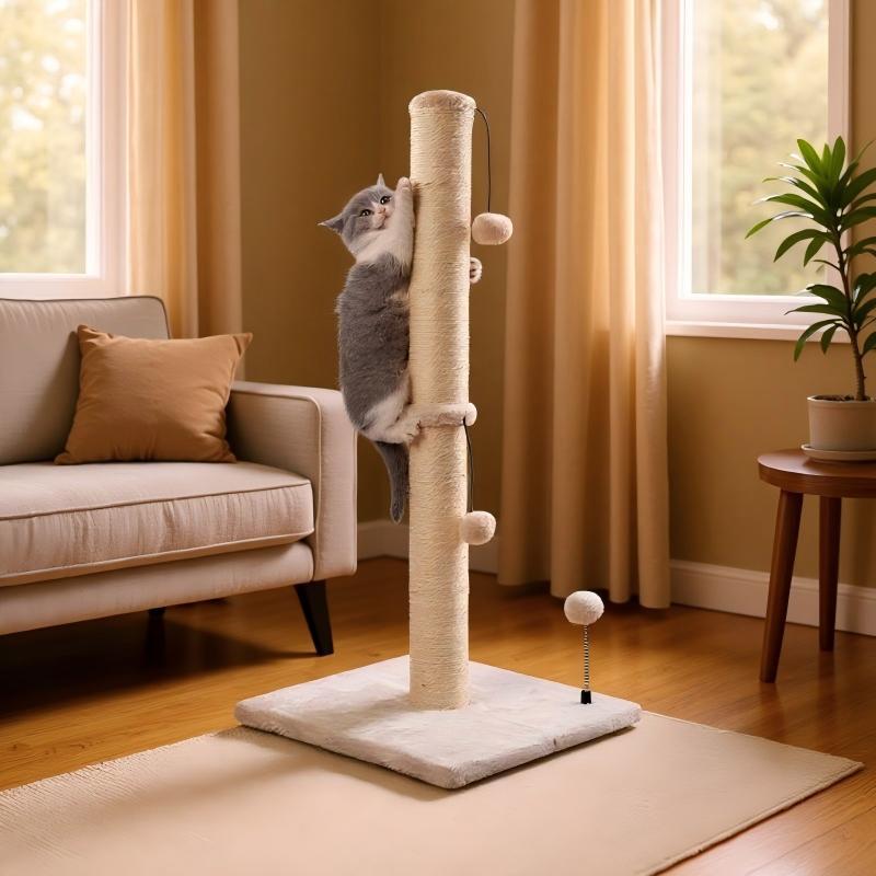 Pet Vertical Sisal Climbing Scratch Post Tree Furniture