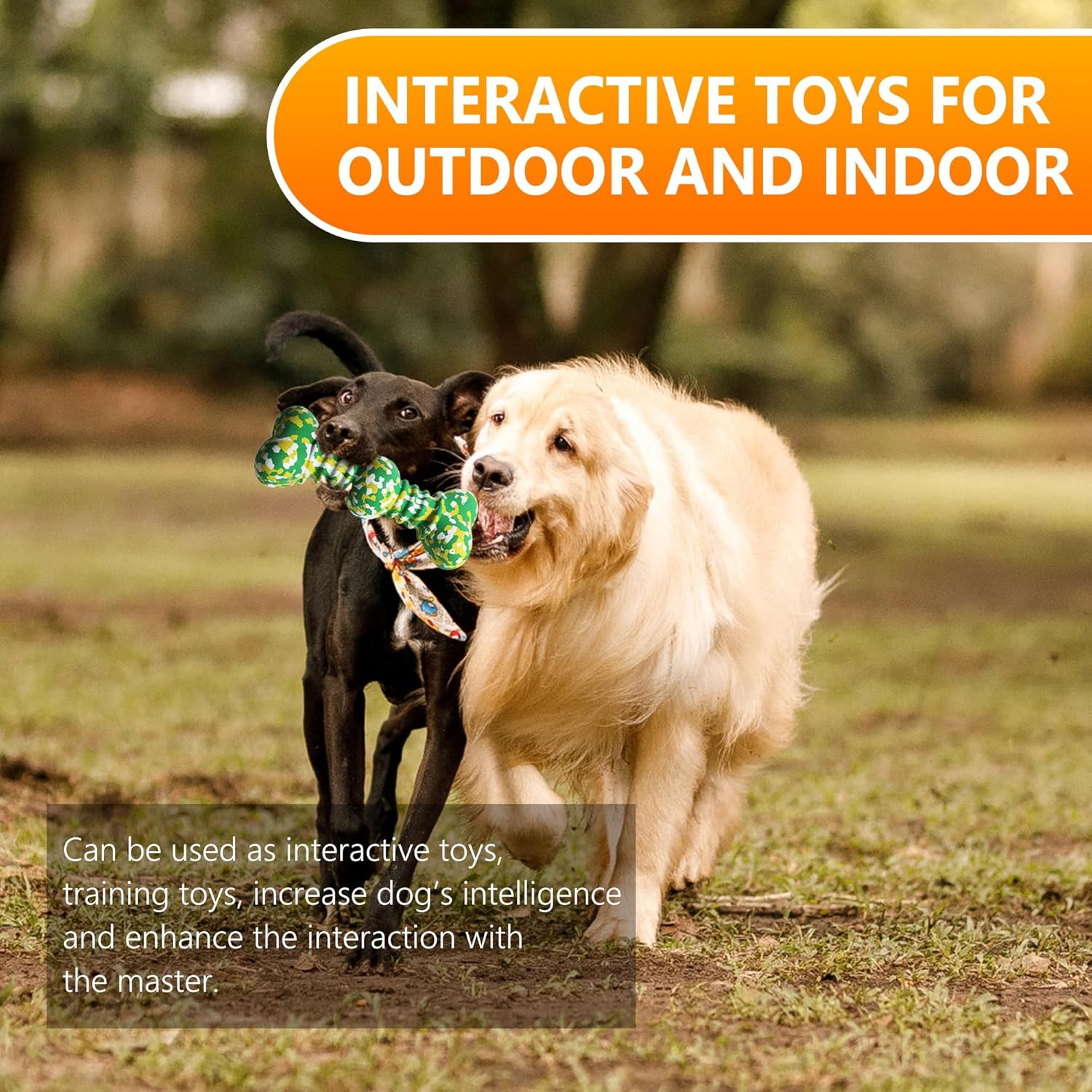 Durable Pet Chew Toy Tough Natural Rubber Bone Teething Toy