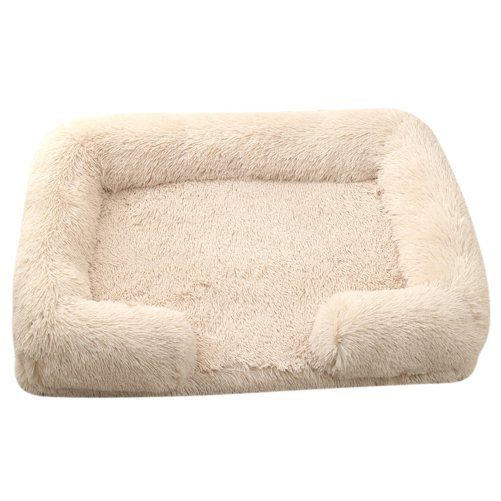 Plush Round Pet Bed Warm Comfortable Winter Sleeping Mat