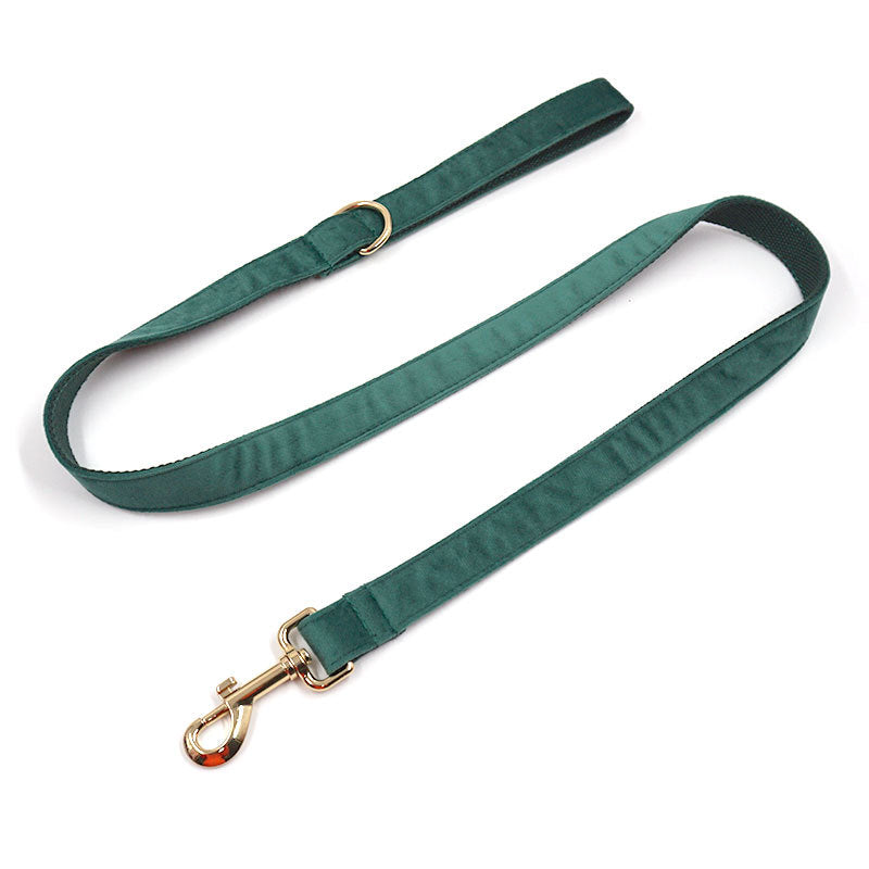 Pet Green Velvet Collar Leash Accessories