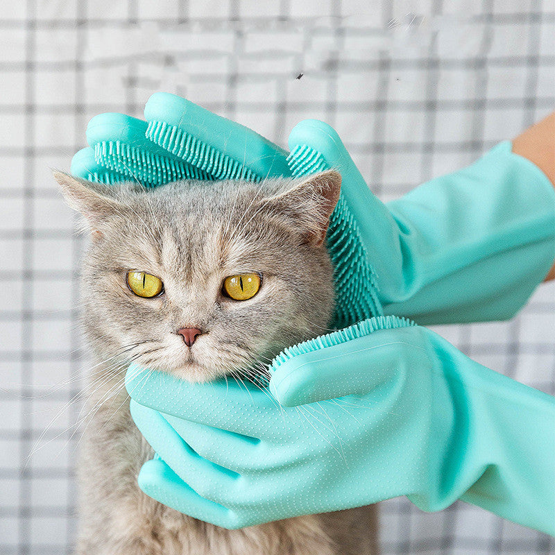 Silicone Pet Grooming Glove Hair Removal Bath Cleaning Brush