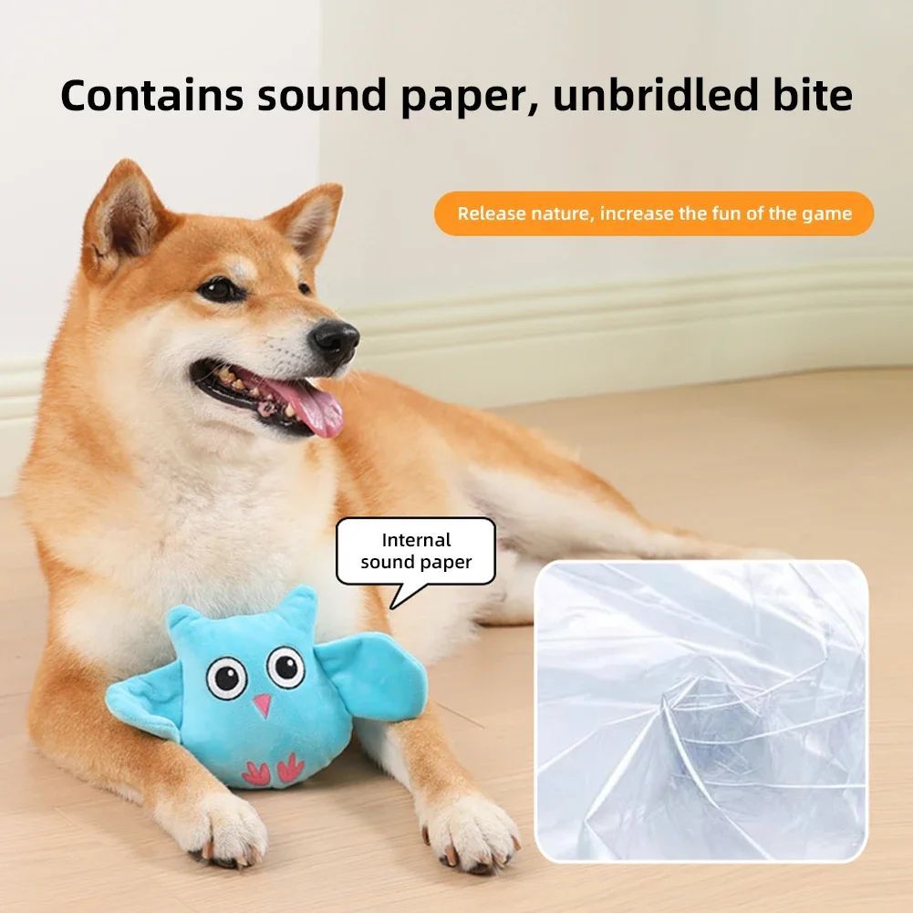 Animal Shape Squeaky Plush Bite Resistant Pet Toy