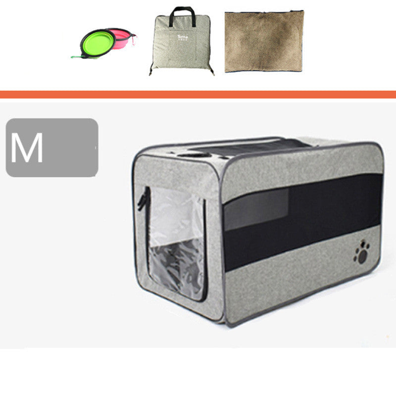 Portable Foldable Pet Carrier Bag With Safety Locking Zippers