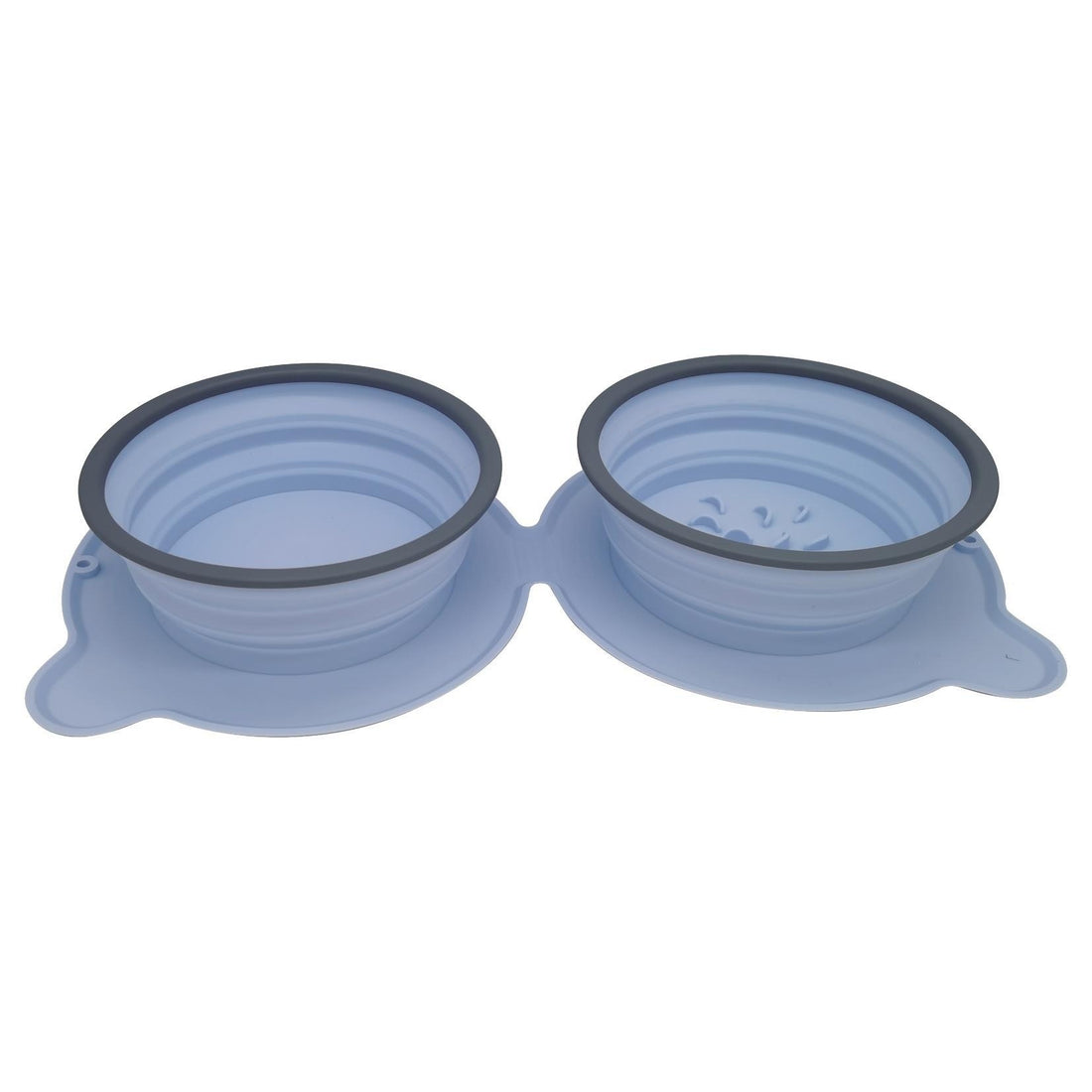 Portable Silicone Double Pet Feeding Bowls Foldable Non Slip Travel Bowl