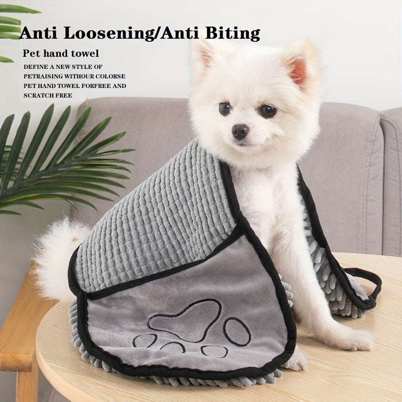 Absorbent Microfiber Pet Drying Towel With Hand Pockets For Pet Care