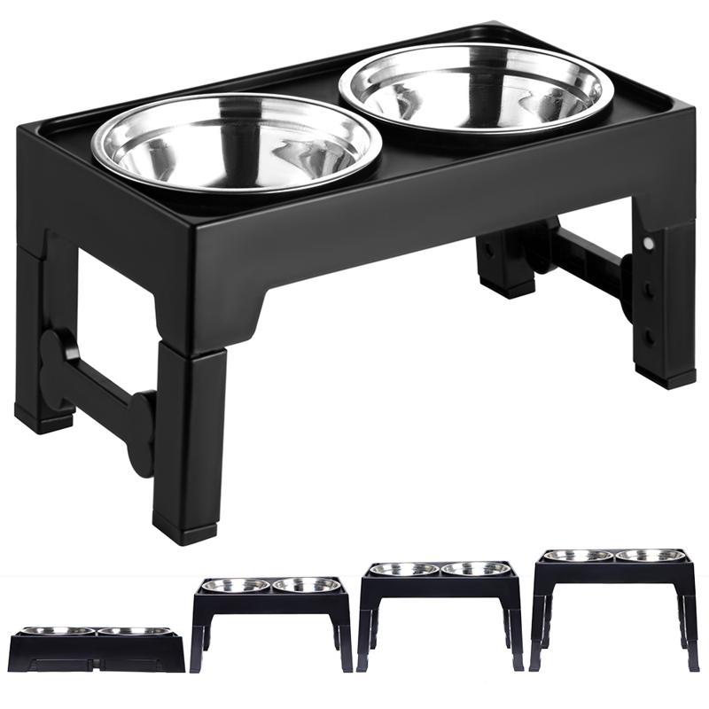 Pet Elevated Feeding Bowl with Neck Protection Anti-Tip Design