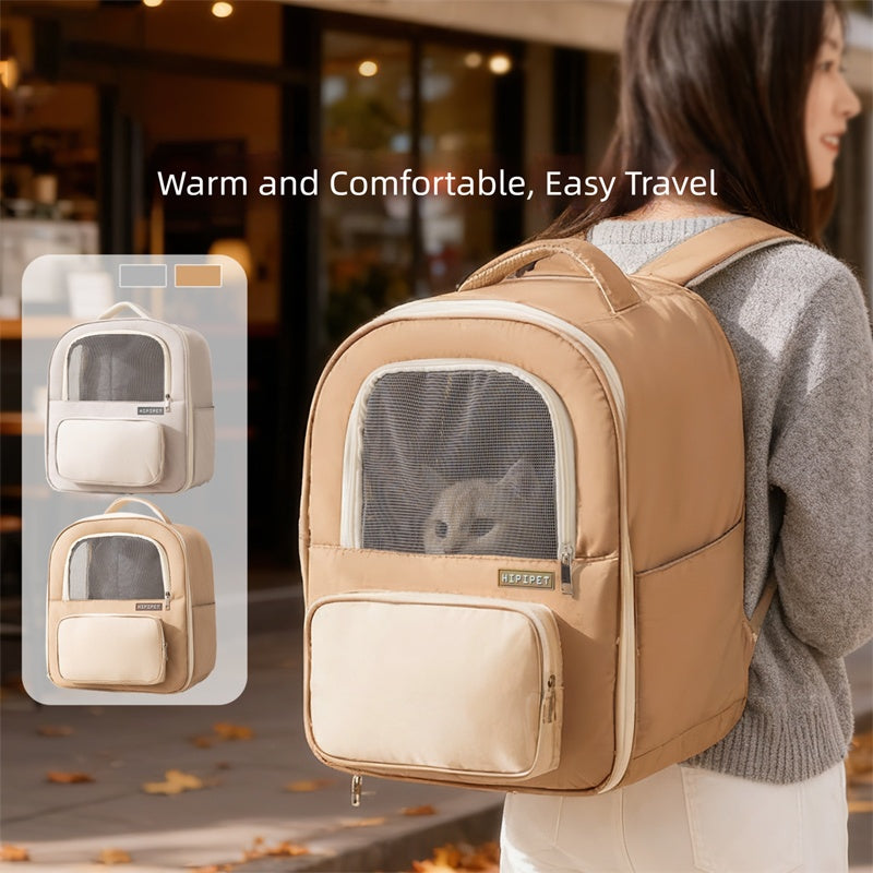 Breathable Pet Carrier Backpack With Mesh Window Comfortable Travel Bag