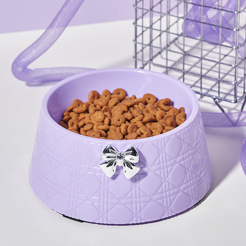 Pet Decorative Bowknot Food and Water Bowls for Pets