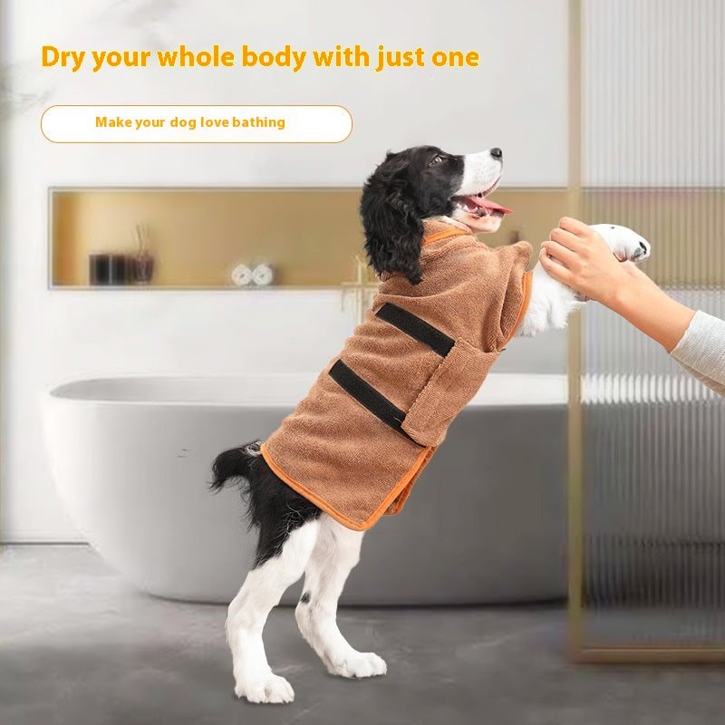 Pet Bath Robe Towel For Pet Drying Care