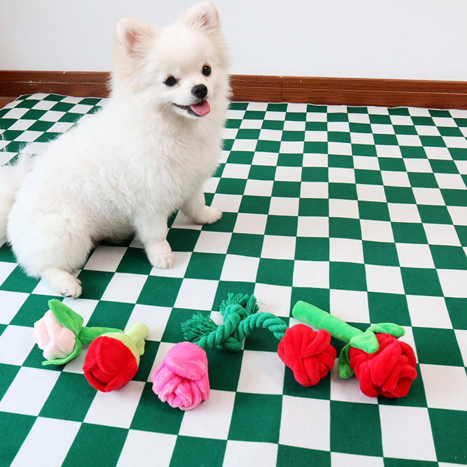 Chew Resistant Plush Rose Flower Soft Pet Toy