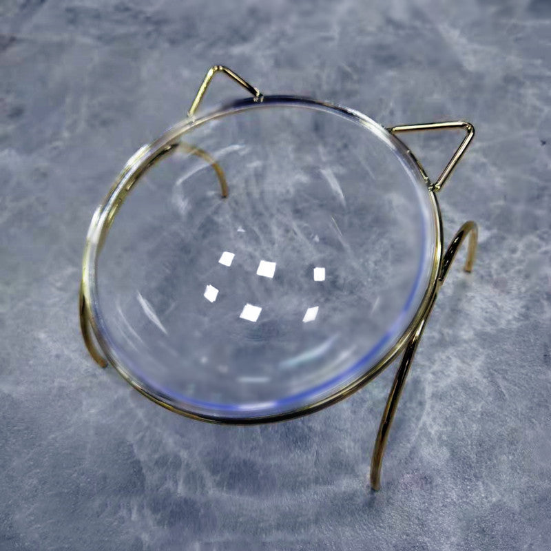 Glass Food and Water Bowl with Metal Rack for Pets