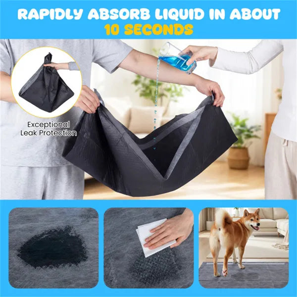 150 Pack Activated Carbon Pet Training Pads Odor Control Extra Large 35.5x24 Inches