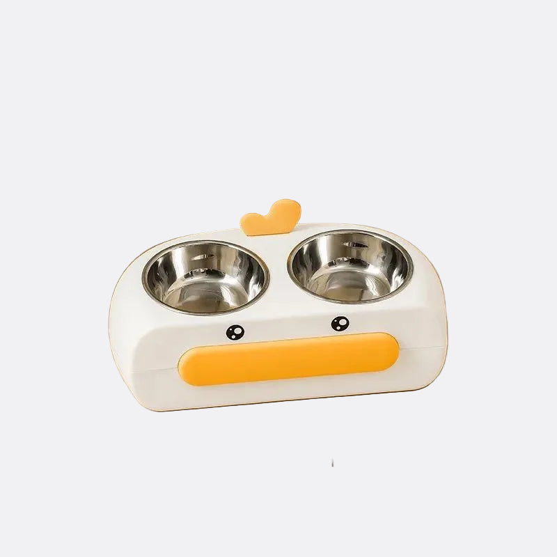 Duck Design Double Food and Water Bowl for Pets