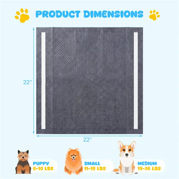 Pet Charcoal Ultra Absorbent Training Pee Pads Odor Control Set