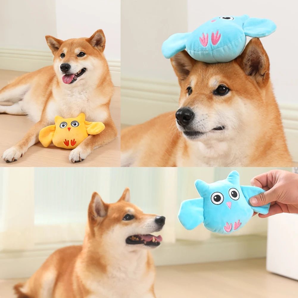 Animal Shape Squeaky Plush Bite Resistant Pet Toy