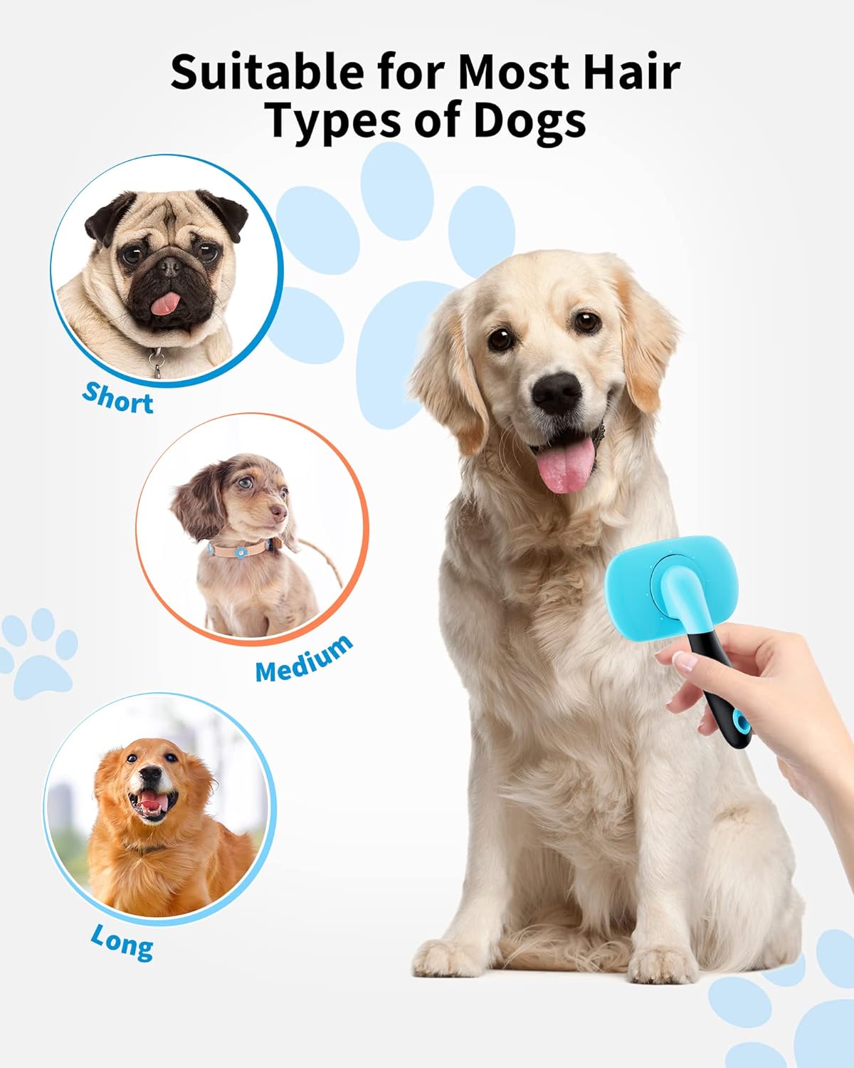Pet Grooming Brush for Shedding and Hair Removal