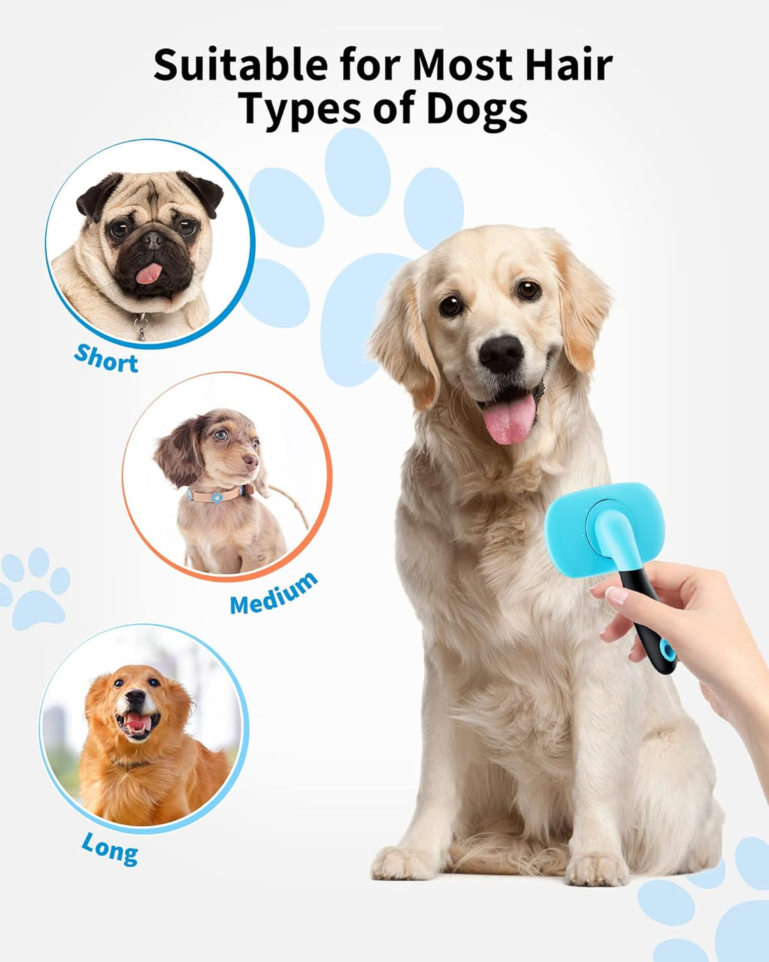 Pet Grooming Brush for Shedding and Hair Removal