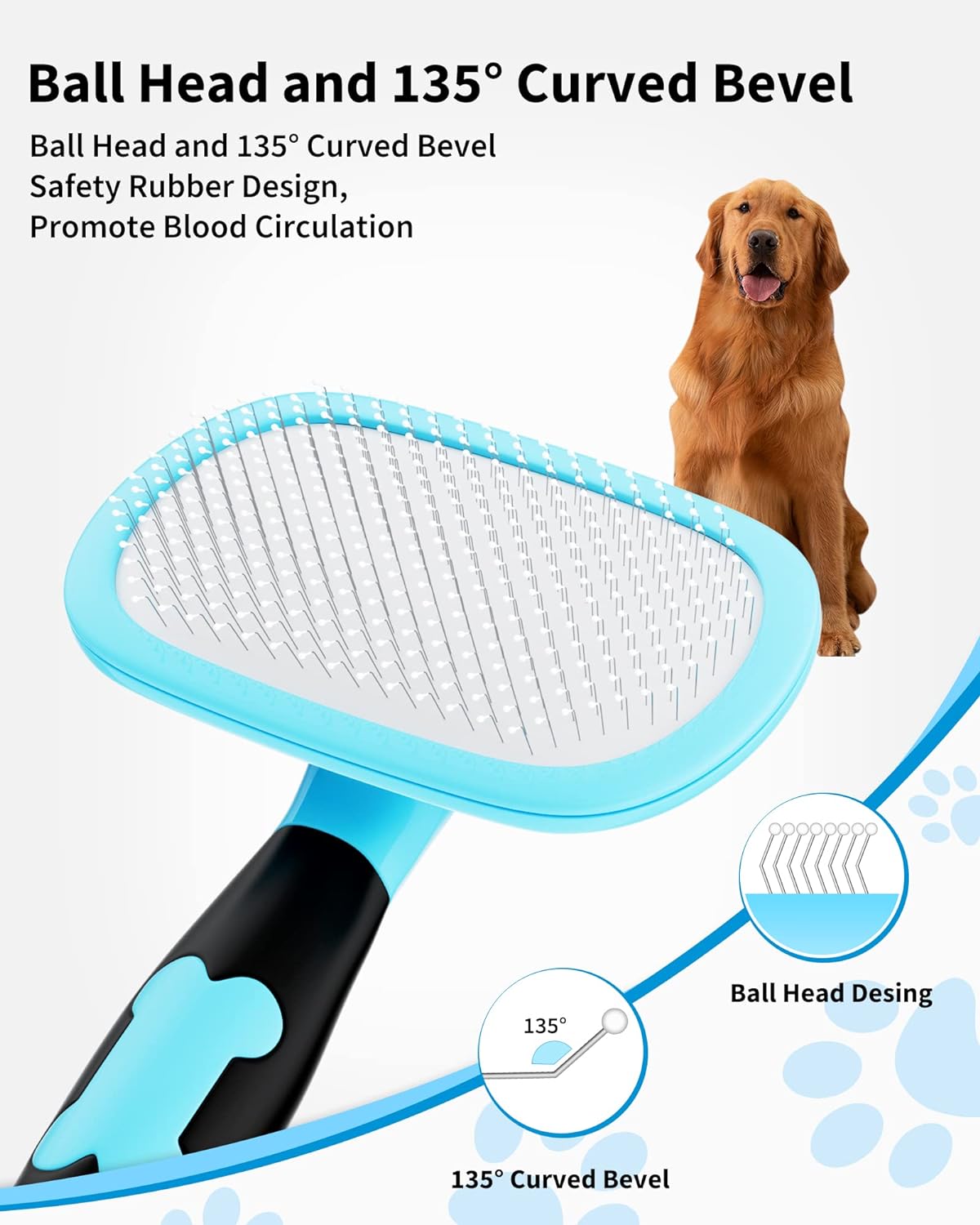 Pet Grooming Brush for Shedding and Hair Removal