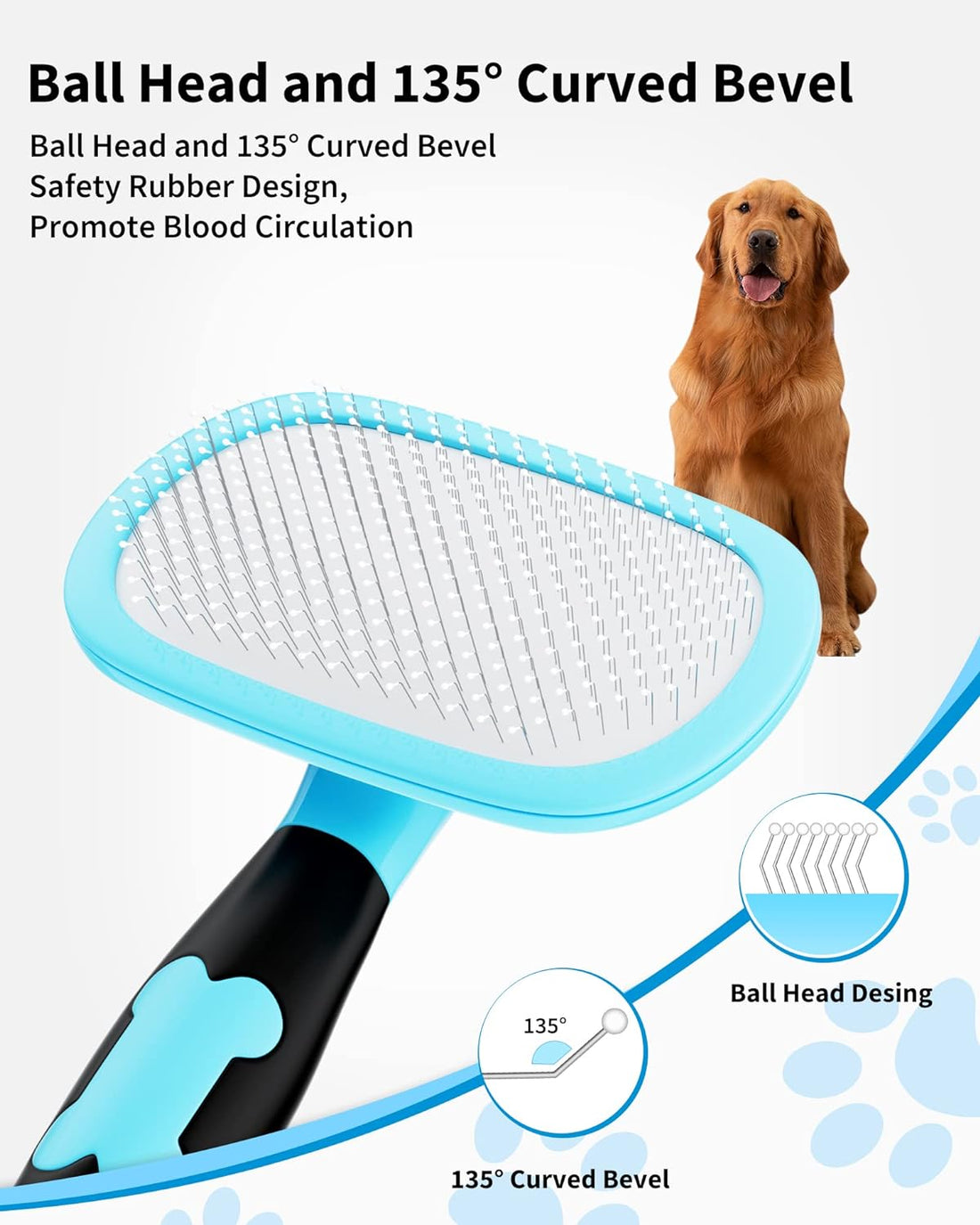 Pet Grooming Brush for Shedding and Hair Removal