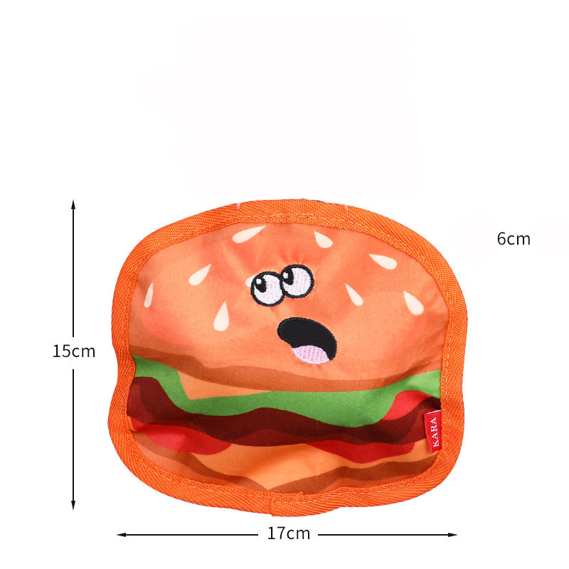 Crinkle Squeaky Stuffless Durable Interactive Chew Toy Hamburger