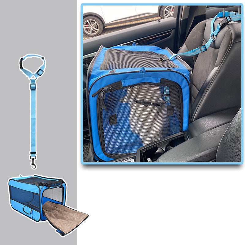 Portable Foldable Pet Carrier Bag With Safety Locking Zippers
