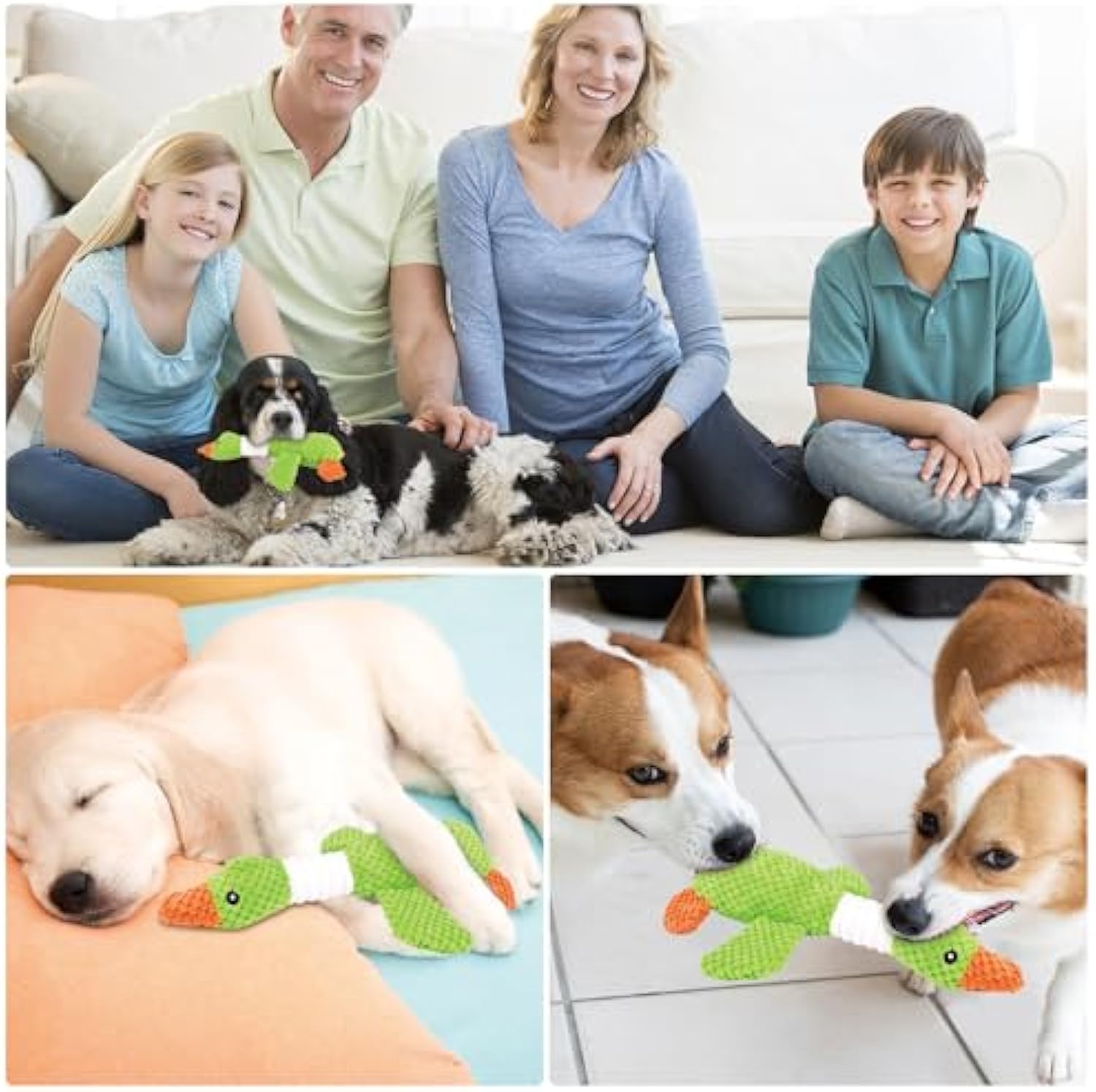 Durable Plush Squeaky Duck Chew Toy For All Sizes