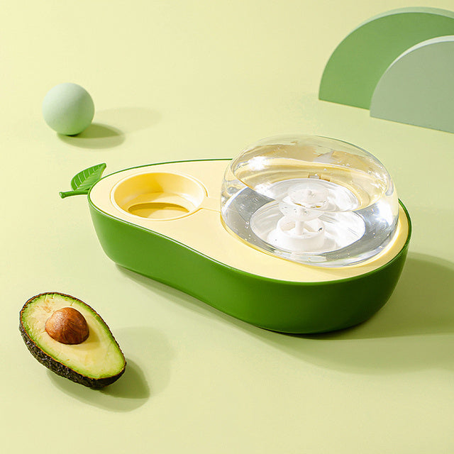 Automatic Avocado-Shaped Water and Food Feeder for Pets