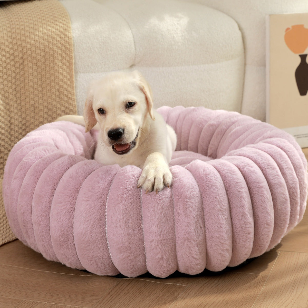 High-Weight Plush Pet Nest Round Comfortable Warm Bed for Pets