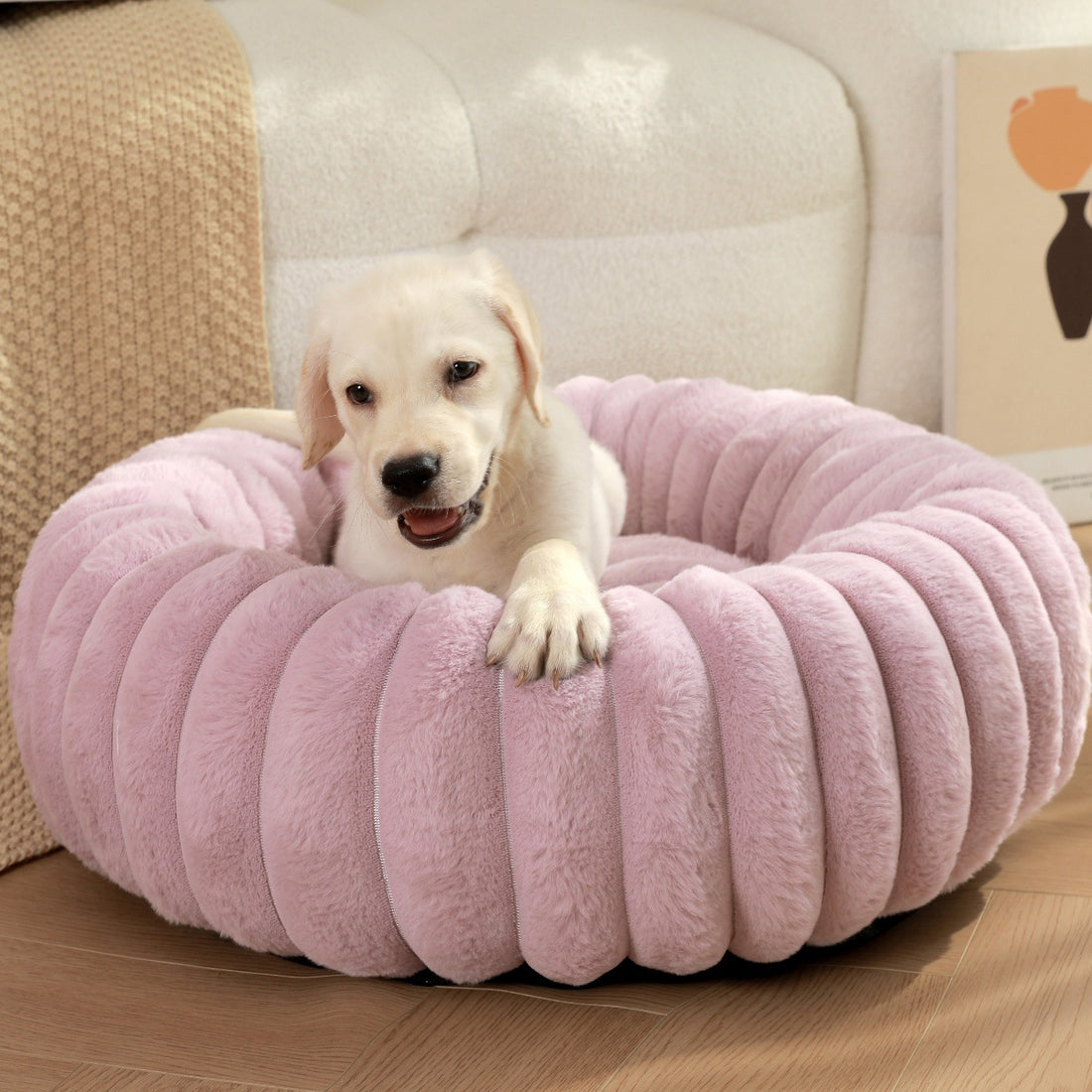 High-Weight Plush Pet Nest Round Comfortable Warm Bed for Pets