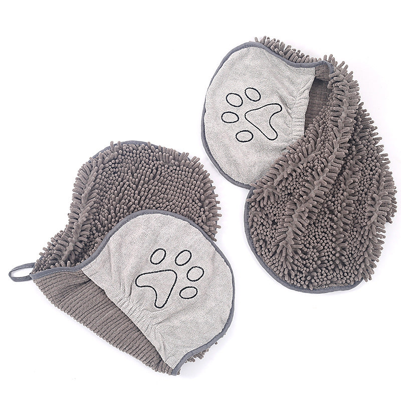 Chenille Pet Bath Towel Soft Absorbent Quick Drying Cloth
