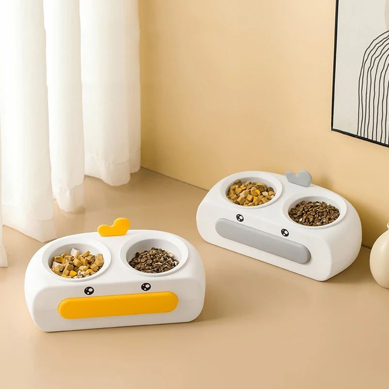 Duck Design Double Food and Water Bowl for Pets
