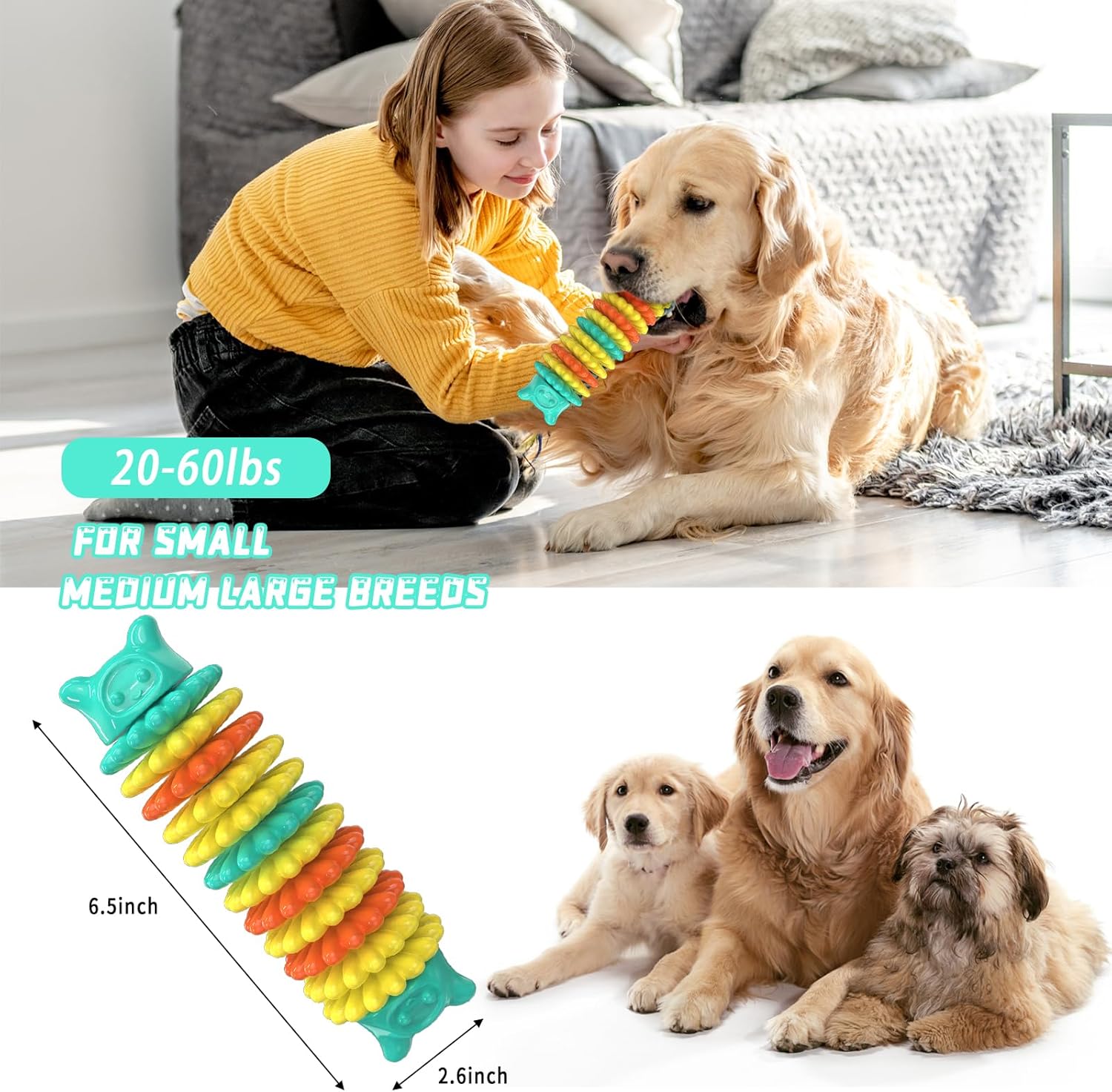 Durable Rubber Chew Toy For Aggressive Chewers All Sizes