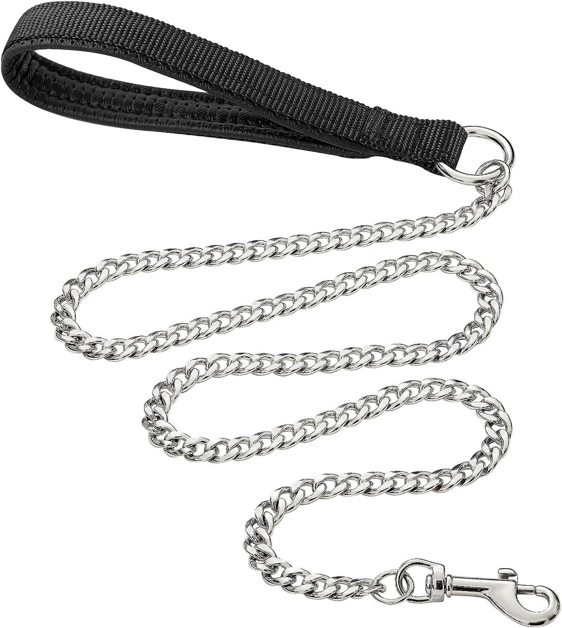 Heavy-Duty Metal Chew-Proof Leash with Padded Handle for Pets