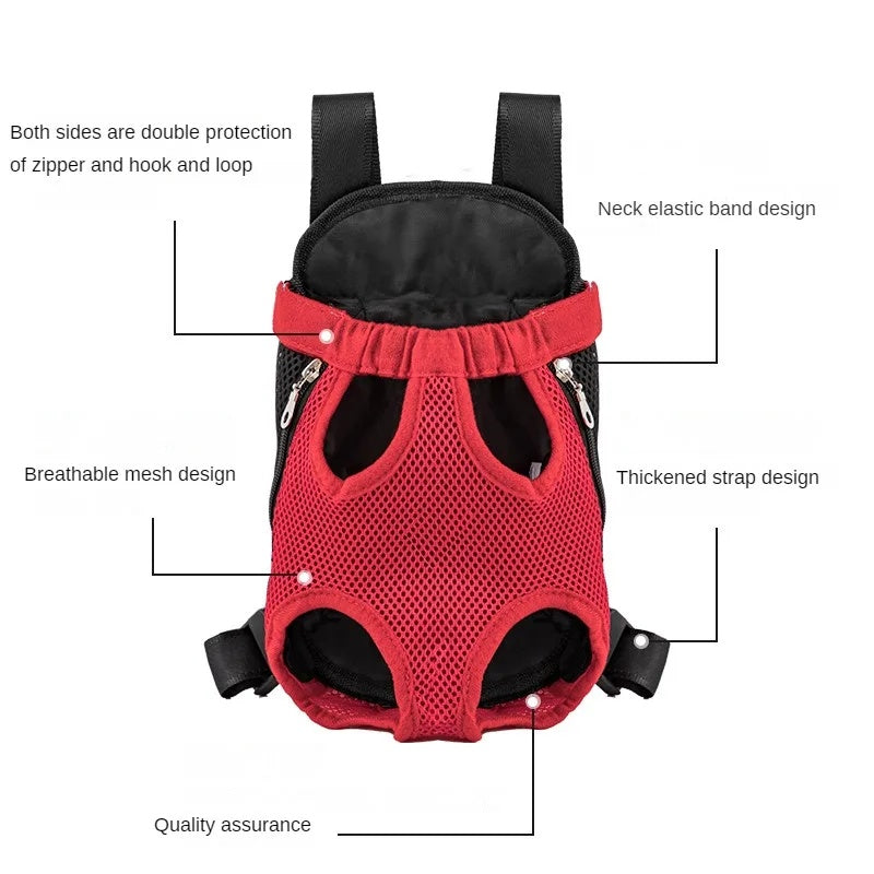 Pet Breathable Adjustable Front Carrier Backpack Travel Bag